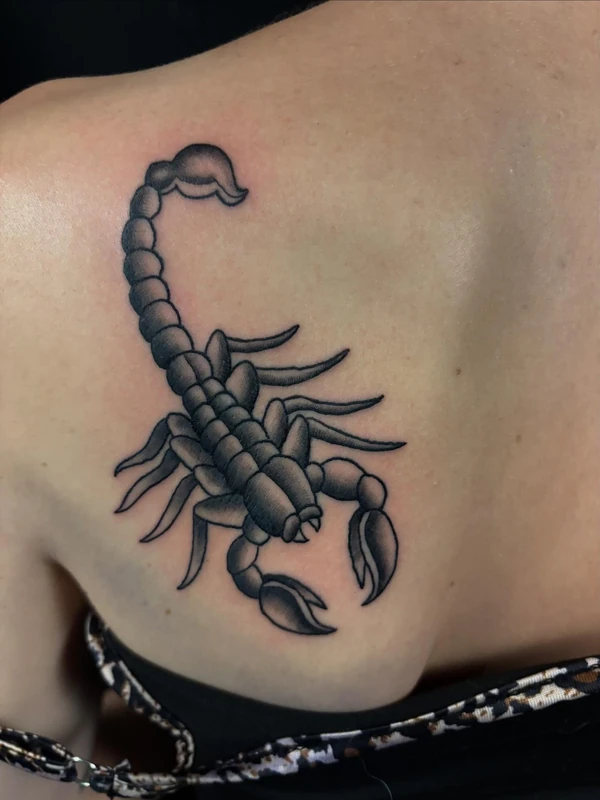 Scorpion, tattooed by Cara